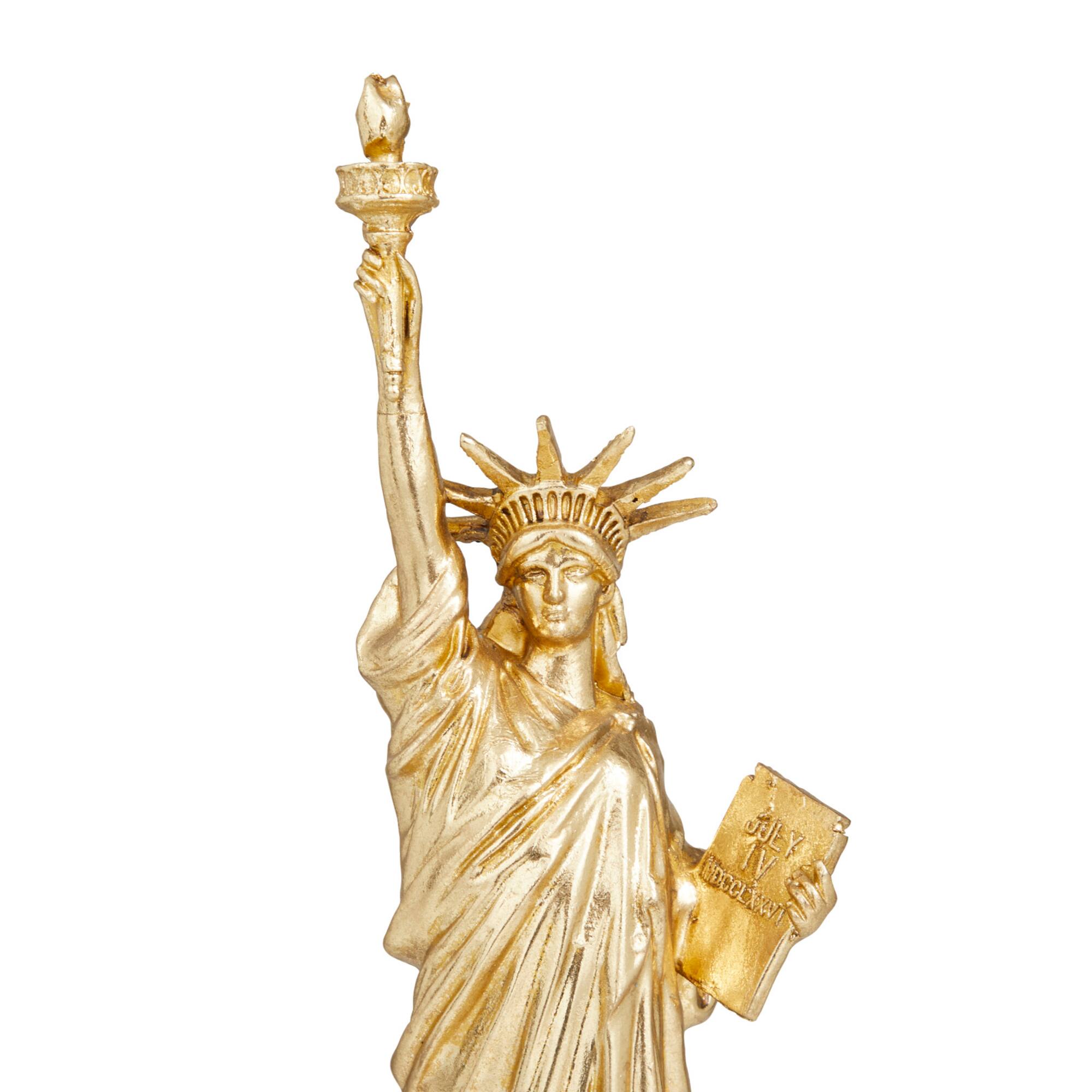 Gold Polystone Traditional Sculpture, 17" x 5" x 4"
